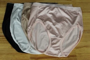 Breezies Set of 4 Nylon Microfiber Hi-Cut Panty-Basic-Medium- A287800-New - Picture 1 of 2