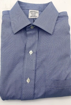 Men’s Brooks Brothers Regent Blue Geometric Dress Shirt Size 16/33 - Image 1 of 4