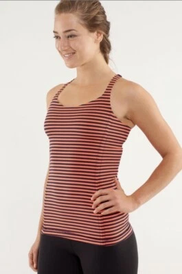 Lululemon Athletica Free To Be Classic Light Flare Inkwell Sea Stripe Tank Top 6 - Image 1 of 4