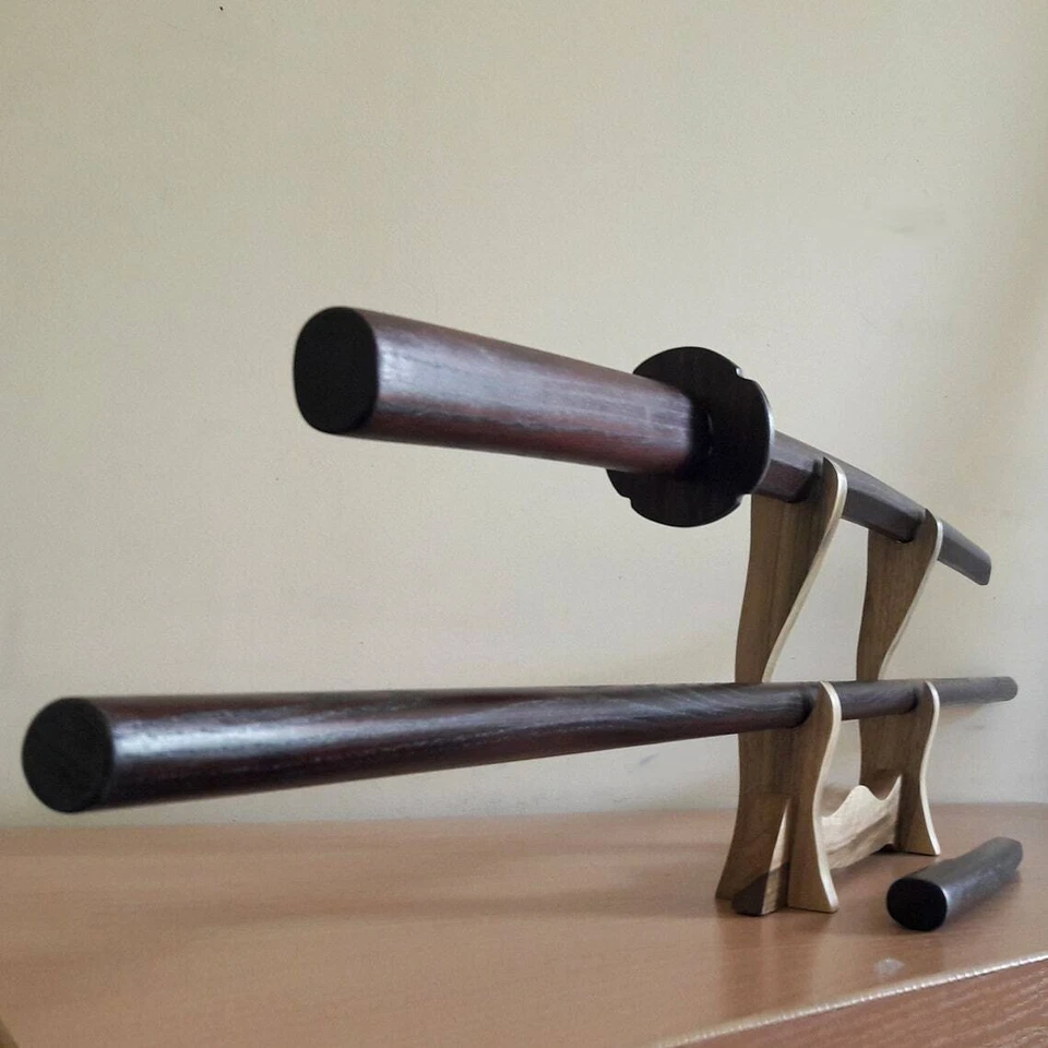 BOKUTO A set of wooden weapons for aikido - Daito with tsuba, Jo,Tanto - European Ash