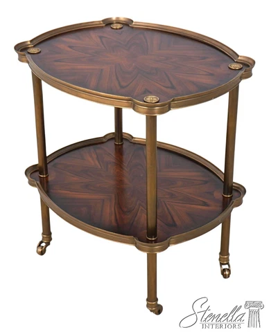 60654EC: THEODORE ALEXANDER Regency Style Brass Trimmed Tiered Table Cover