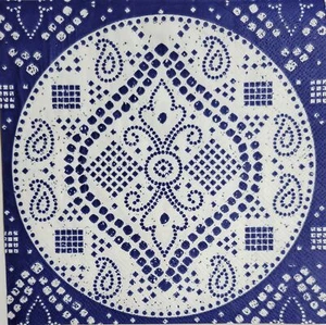 TWO Individual Paper Lunch Decoupage Napkins - 2376 Blue Durango Kaleidoscope - Picture 1 of 2