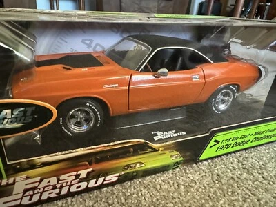 1:18 1970 Dodge Challenger Orange 2 Fast 2 Furious ERTL Paul Walker - Image 1 of 2