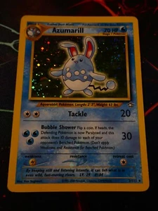 MP (Holo-Bleed) Pokemon AZUMARILL Card NEO GENESIS Set 2/111 Unlimited Rare Play - Picture 1 of 17