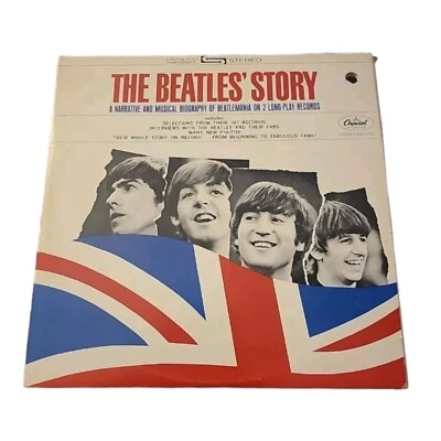 The Beatles' Story Reissue Double LP Vinyl Record STBO 2222 Purple Label - Image 1 of 4