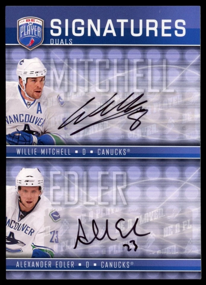 2008-09 UD Be a Player WILLIE MITCHELL / ALEXANDER EDLER Signatures Duals #S2-ME - Image 1 of 3