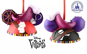 LE Disney Theme Parks Captain Hook Ear Hat Christmas Ornament Villains Peter Pan - Picture 1 of 10
