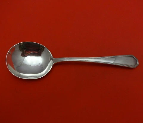 Queen Anne Plain by Dominick and Haff Sterling Silver Gumbo Soup Spoon 6 3/4" Cover