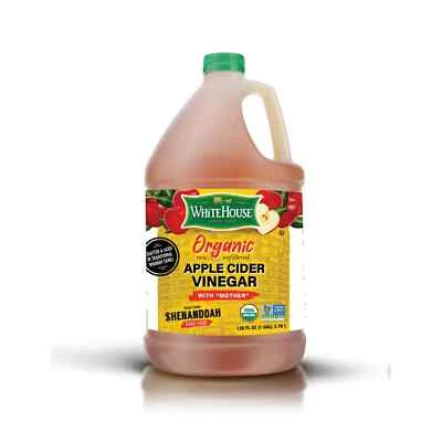 BRANDED Whitehouse Organic, Raw Unfiltered, Apple Cider Vinegar with Mother, 128 fl. oz