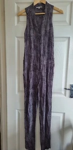 Maje Animal Print Jumpsuit Sleeveless Chic Crocodile Pockets Size Small - Picture 1 of 6