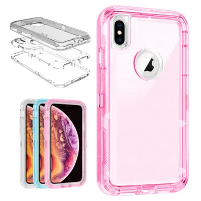 MIGNOVA iPhone XS Max XR X Case,Ultra Hybrid Hard Cover Case - Crystal Clear Pink Blue