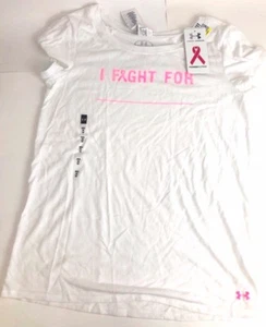 Camiseta mediana para mujer ""I Fight For"" blanca rosa nueva con etiquetas - Imagen 1 de 6