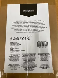 Amazon Basics USB 2.0 Printer Cable - A-Male to B-Male Cord (24-Pack) - Picture 1 of 1