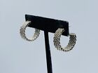 Tiffany & Co Somerset Sterlingsilber 5 mm breit gewebtes Netz Huggie Hoop Ohrringe