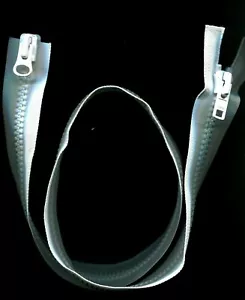 33 inch YKK #8V White Vislon Heavy Duty 2 Way 2 Nesting Pulls Separating Zipper - Picture 1 of 1