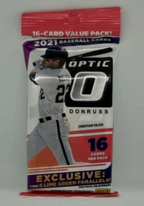 Paquete de violonchelo de tarjetas de béisbol Donruss Optic MLB 2021 SELLADO DE FÁBRICA paquete de valor de 16 tarjetas - Imagen 1 de 2