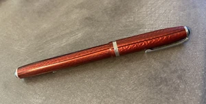 Penna stilografica vintage Esterbrook marmo rosso 1555 Gregg - Foto 1 di 7