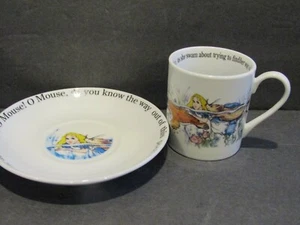 Paul Cardew Design ALICE IN WONDERLAND Swimming Flat Cup & Saucer SET England - Picture 1 of 12