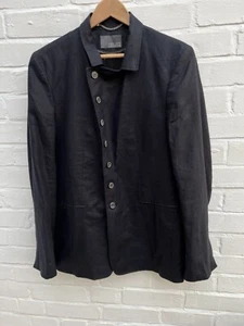 Zara Man Linen Blazer Jacket Size 48 UK 38 Navy Blue Formal Buttons Smart Party - Picture 1 of 10