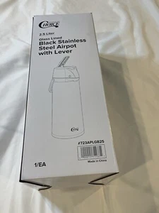 Choice 2.5 Liter Glass Lined Airpot Coffee Dispenser With Lever Black NEW - Picture 1 of 5