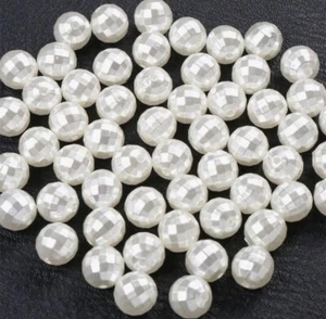 200 x Ivory Faceted Round Spacer Beads 6mm - Picture 1 of 2