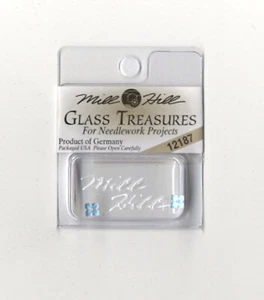 Mill Hill Glass Treasures ~ 4 Petal Flower Matte Aqua #12187 - Picture 1 of 1