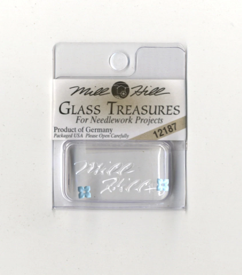 Mill Hill Glass Treasures ~ 4 Petal Flower Matte Aqua #12187 - Image 1 of 1