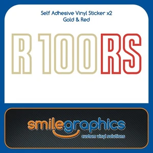 BMW R100RS Battery Cover Side Panel Stickers Decals Gold Red - Picture 1 of 1