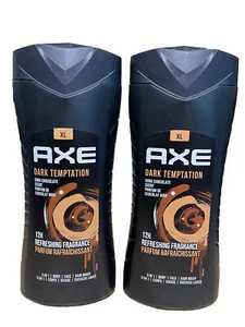 Axe XL 13,5 Oz Dark Temptation Dunkle Schokolade 3 in 1 Körper Gesicht & Haar Wash - 2er Pack - Bild 1 von 2