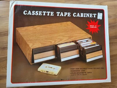 Vintage K-Mart Woodgrain Audio Cassette 42 Tape Cabinet - Image 1 of 3