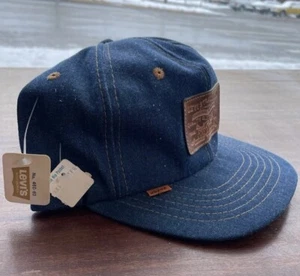 Vintage Levi's Strauss Denim Leather Patch Orange Tab Trucker Snapback NWT RARE - Picture 1 of 14