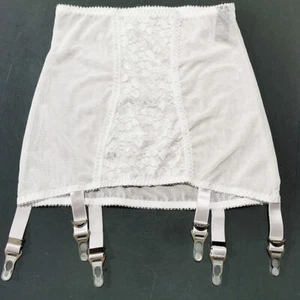Weiß Waist vintage Girdle Mieder Hüfthalter 6-Straps Strumpfhalter Schwarz-Weis. - Bild 1 von 3