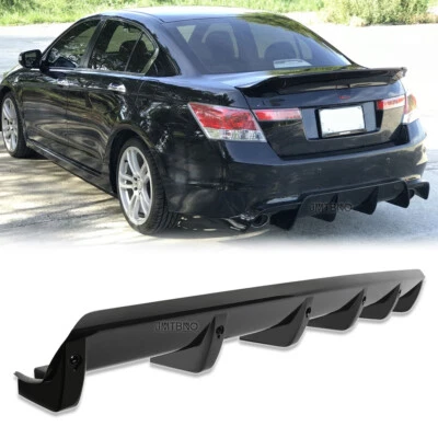 For Honda Accord Rear Bumper Diffuser Lip Spoiler Splitter 6 Shark Fins Glossy - Изображение 1 из 4
