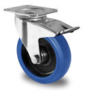 Lenkrolle Blue Wheels 80 mm mit Feststelle Rolle Rad Bremse