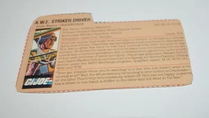 Gi Joe Crankcase 1985 Filecard  - Imagen 1 de 2