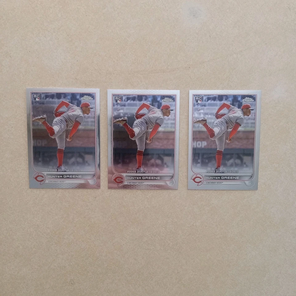 2022 Topps Chrome Update Series - Rookie Debut Hunter Greene #USC93 (RC) Lot (3) - Image 1 of 2