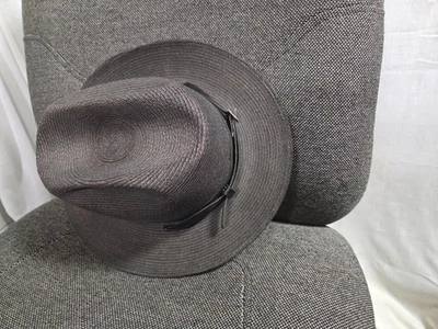 Chapéu de trabalho cinza palha original---Xerife---Polícia----com alça de couro - Imagem 1 de 4