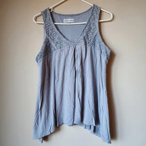 Knox Rose Tanktop Damen Größe Lg Spitze Häkelbesatz fließend ärmellos Tunika Shirt - Bild 1 von 8