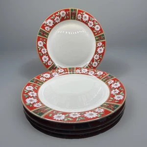 Charlton Hall Kobe Holiday 10-3/4" Dinner Plates Set/5 Poinsettia Made in Japan - Picture 1 of 5