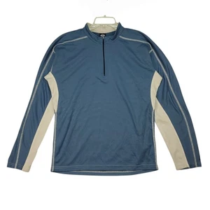 Vintage Prana Shirt Breathe Herren XL Blau Pullover 1/4 Zip Langarm Activewear  - Bild 1 von 15