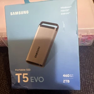 New Samsung T5 Evo 2TB Portable SSD 460 MB/s USB 3.2 External Solid State Drive - Picture 1 of 5