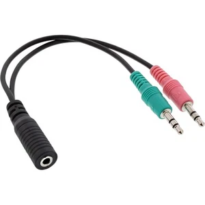 5x InLine Audio Headset Adapterkabel 2x3,5mm Klinke St->3,5mm Bu 4pol OMTP - Bild 1 von 2