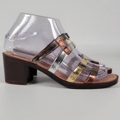 Sandálias femininas Callisto metálicas de couro tamanho 6          - Imagem 1 de 4