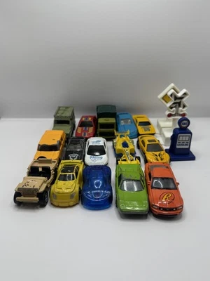 Vintage & Modern Toy Cars Lot – 15 Vehicles + Road Signs - Image 1 of 4