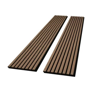 Acoustic Brown Walnut Interlocking Decorative MDF Wall Paneling 2-Piece (16.54 1 - Picture 1 of 8