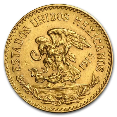 Oro México 1918 20 pesos AU Foto 1 de 2