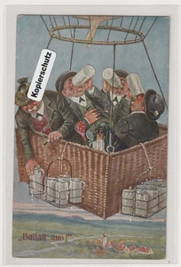 Humor ,  Ballon , Dackel , Biertrinker  , Oktoberfest ? , Künstlerkarte 1914 - Bild 1 von 2