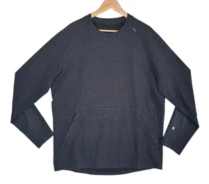 Lululemon At Ease Crew Sweatshirt meliert schwarz/schwarz Herren Größe Large - Bild 1 von 9