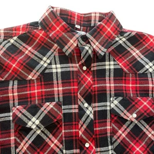 Vintage Corral West Ranchwear Pearl Snap Flannel Shirt Men’s L Plaid Western - Picture 1 of 11