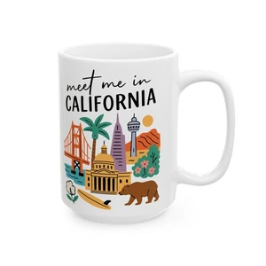 Californian Adventure Ceramic Mug, California Travel Souvenir, Coffee Lover Gift - Picture 1 of 6